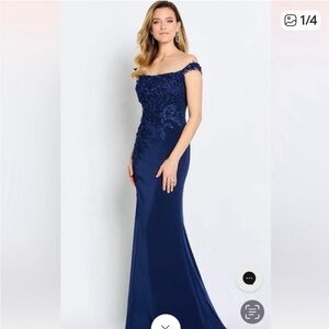 CAMERON BLAKE WILLOW GOWN IN NAVY. FORMAL, BRIDESMAID OR MOTHER OF BRIDE